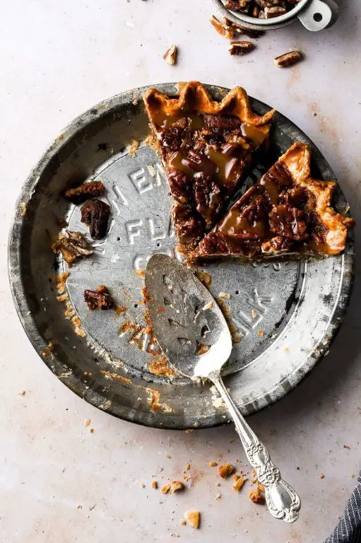 Pecan Pie with Caramel Drizzle