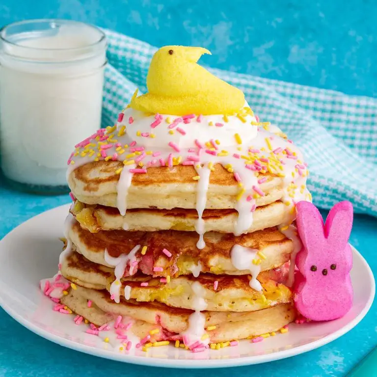 Peeps Pancakes with Syrup