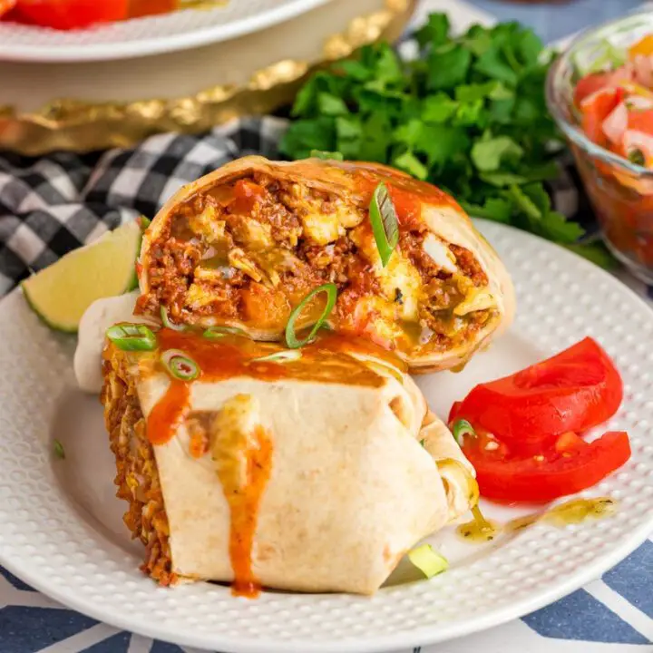 Pepper Jack Cheese and Chorizo Breakfast Burrito