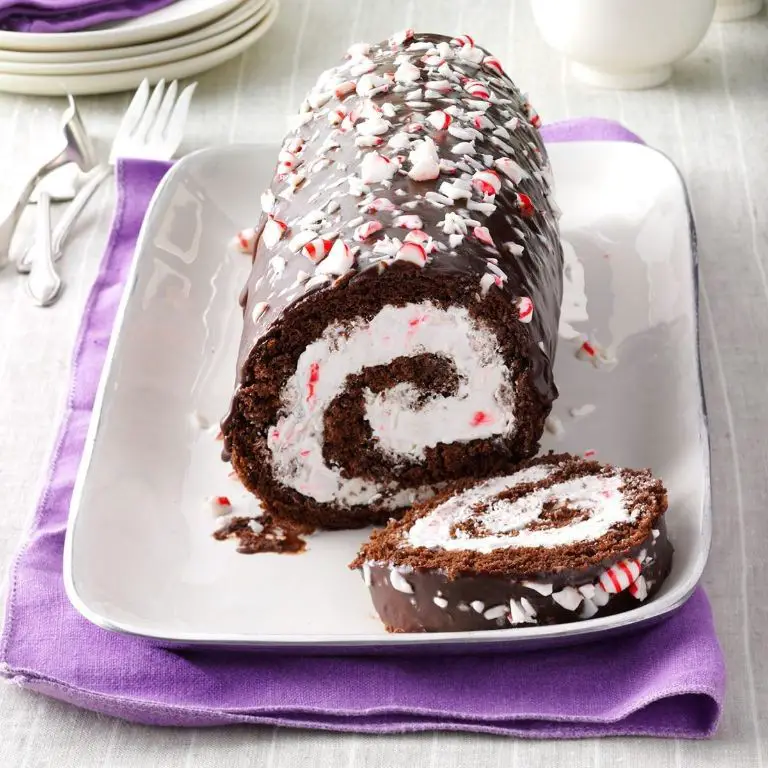 Peppermint Chocolate Yule Log Cake