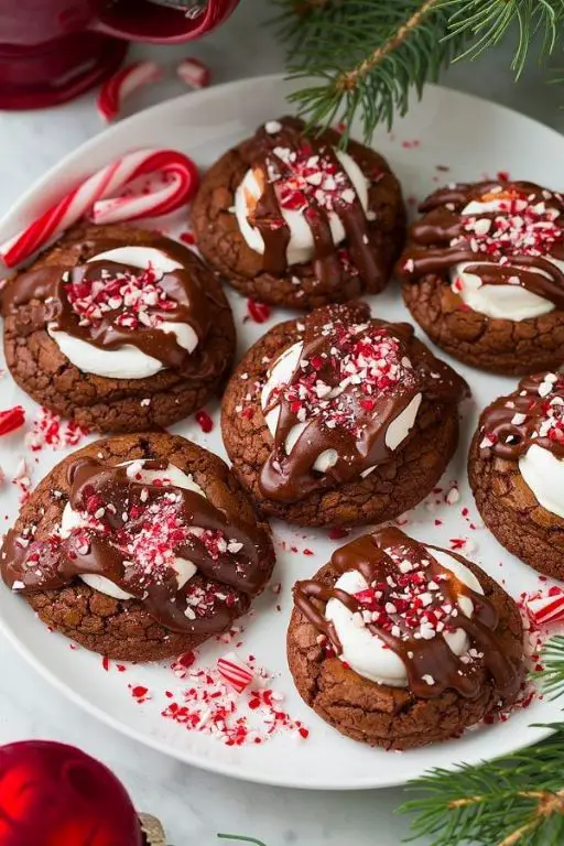 Peppermint Hot Chocolate Cookies