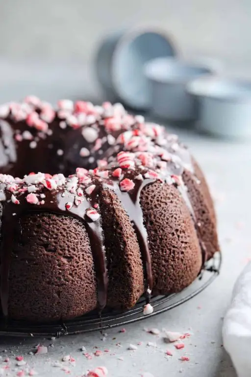 Peppermint Vodka Chocolate Ganache Cake