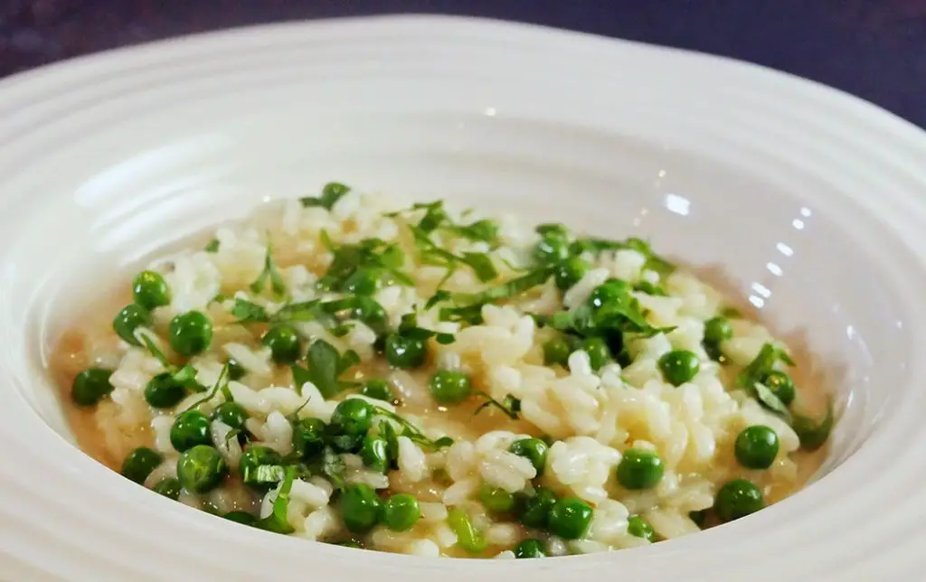 Perch Risotto with Parmesan and Peas