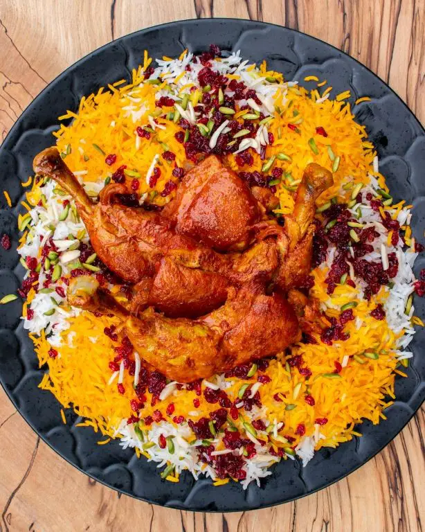 Persian Saffron Chicken with Basmati Rice