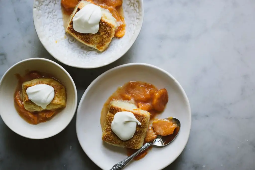 Persimmon Cobbler with Vanilla Ice Cream