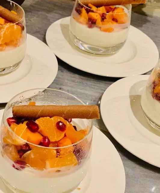 Persimmon and Coconut Panna Cotta