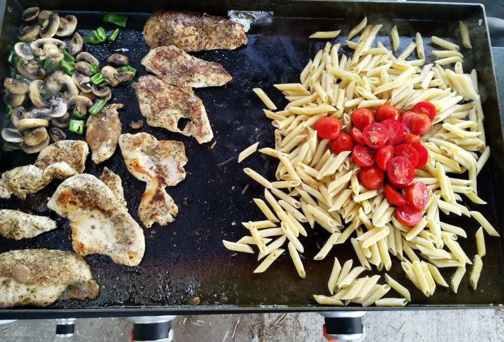 Pesto Chicken Blackstone Pasta
