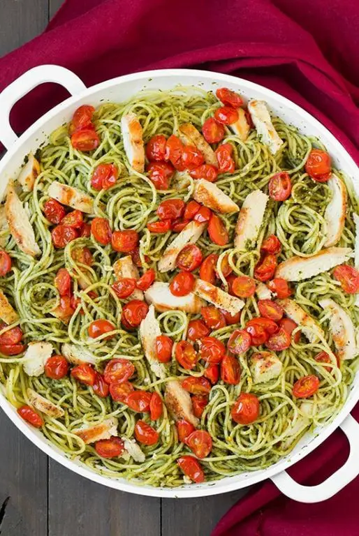 Pesto Chicken Breast and Cherry Tomato Pasta