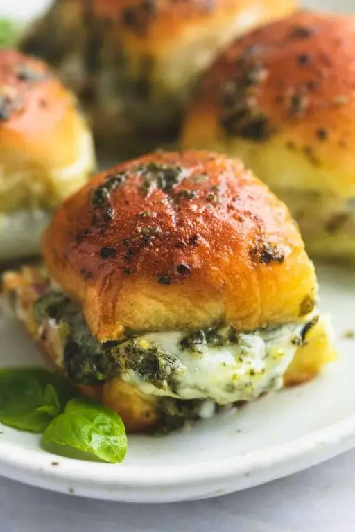Pesto Chicken Hawaiian Roll Sliders
