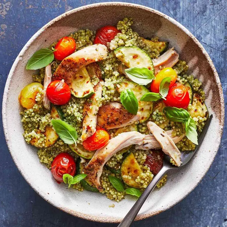 Pesto Chicken Quinoa Bowl
