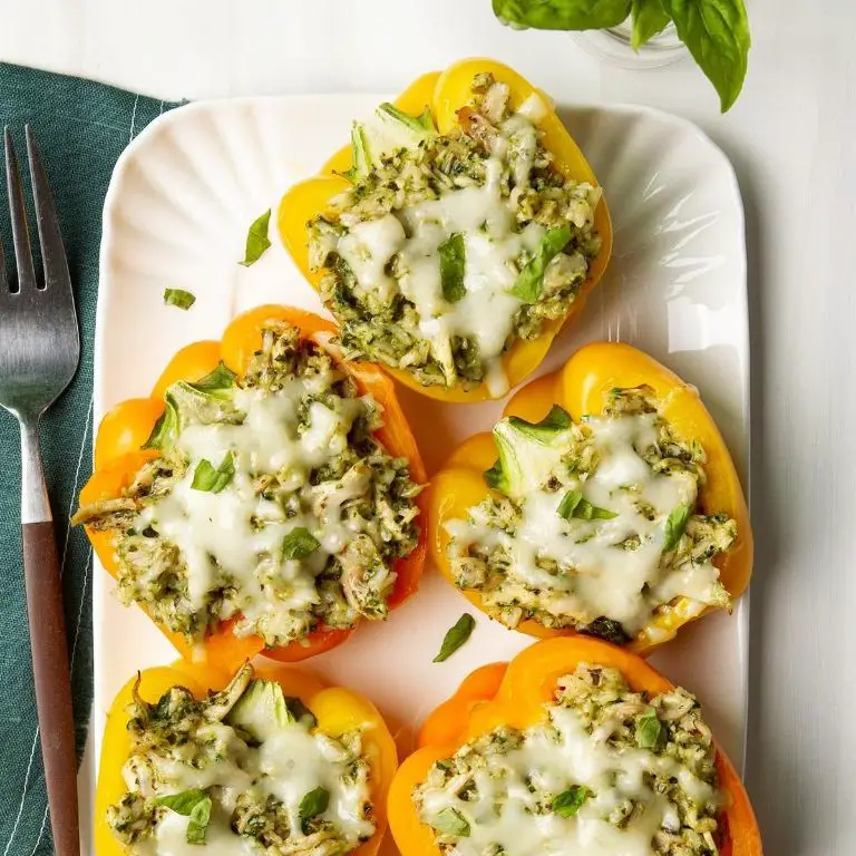 Pesto Chicken Stuffed Peppers