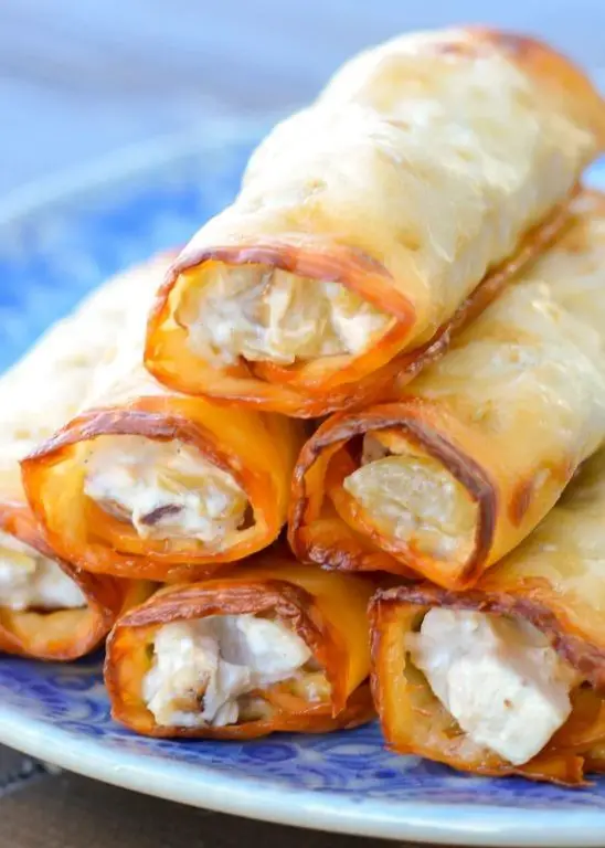 Pesto Chicken Taquitos with Mozzarella