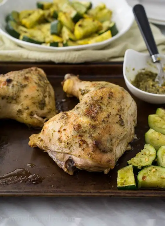 Pesto Chicken Thighs with Zucchini