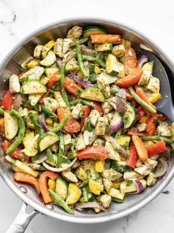 Pesto Chicken and Vegetable Stir-Fry