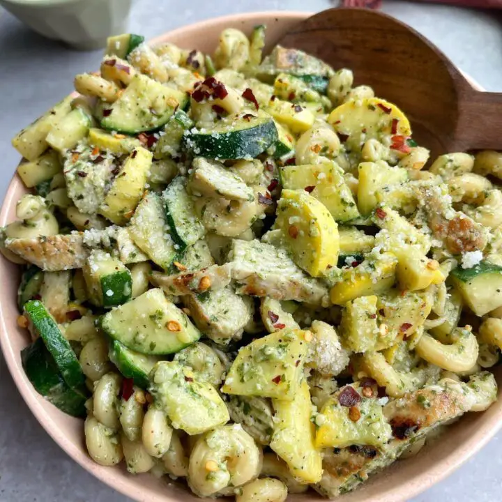 Pesto Pasta with Grilled Chicken Power Bowl
