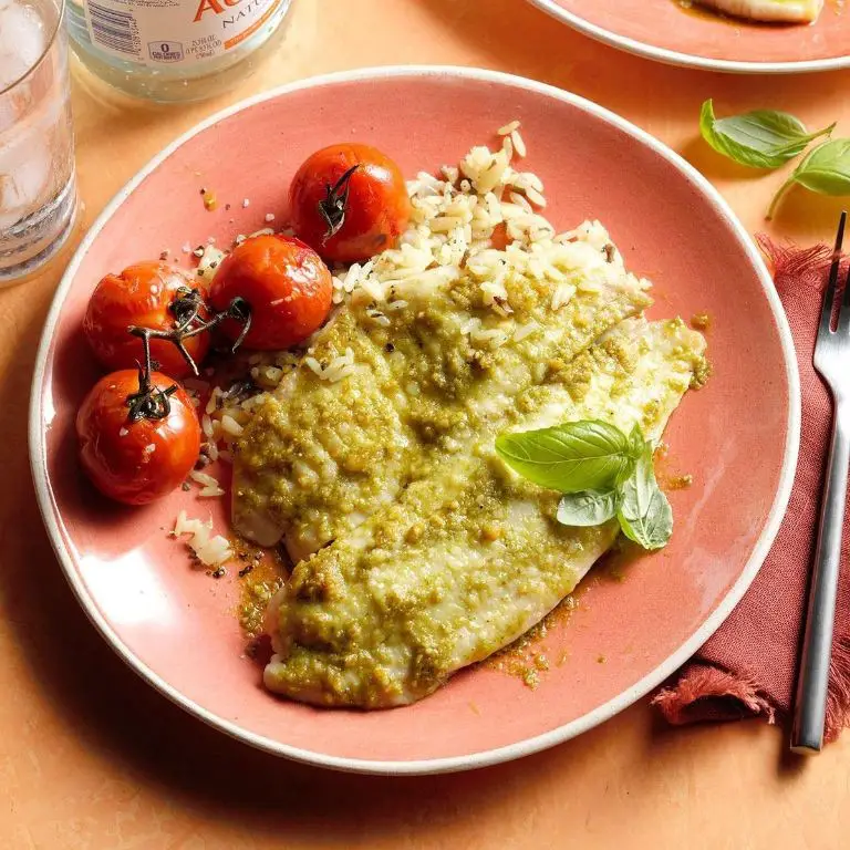 Pesto Tilapia with Parmesan Risotto