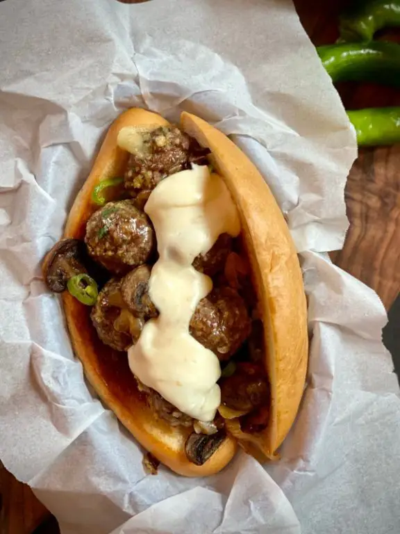 Philly Cheesesteak Meatball Subs