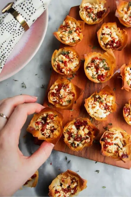 Phyllo Cups with Goat Cheese and Sun-Dried Tomatoes