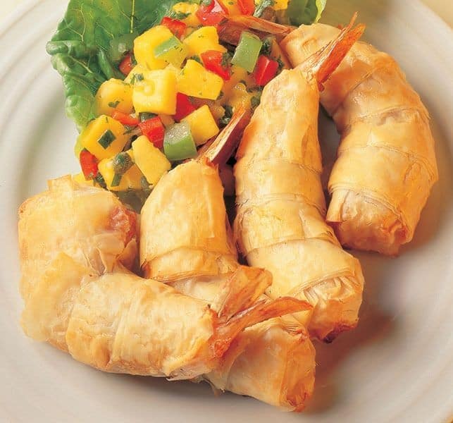 Phyllo-Wrapped Shrimp with Garlic Butter