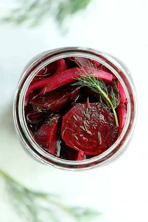 Pickled Beet Stems with Dill