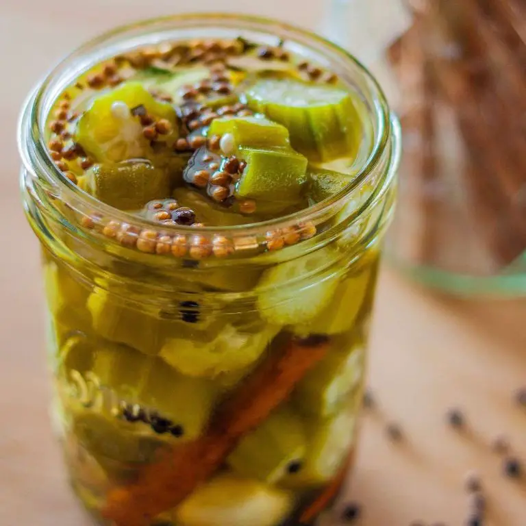 Pickled Okra with Mustard Seeds