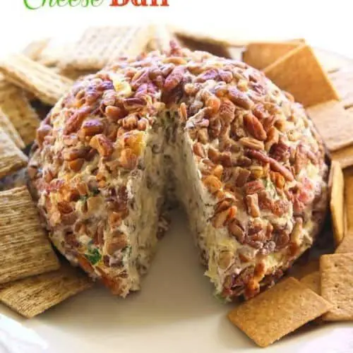 Pineapple Cheeseball with Bacon and Green Onions