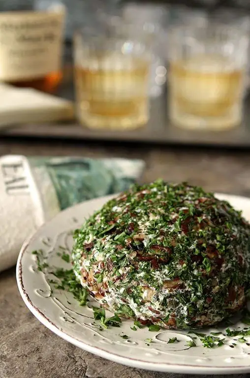 Pineapple Cheeseball with Blue Cheese and Walnuts