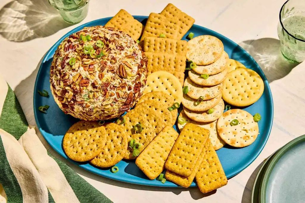 Pineapple Cheeseball with Walnuts and Raisins