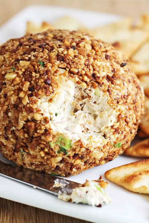 Pineapple Cheeseball with White Chocolate and Coconut Shavings