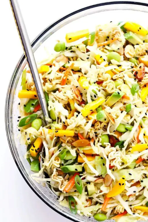 Pineapple Cole Slaw with Crunchy Ramen Noodles