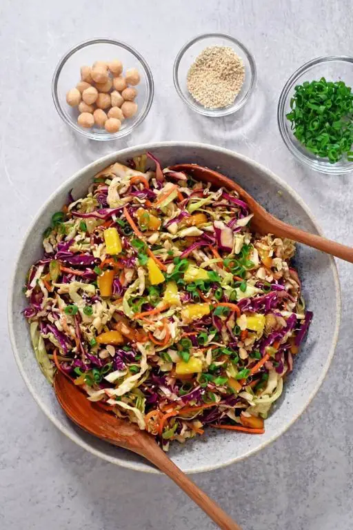 Pineapple Cole Slaw with Toasted Almonds