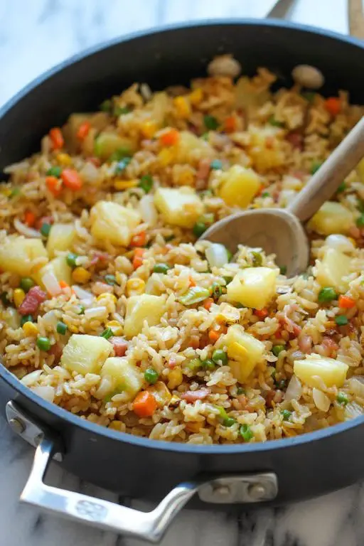 Pineapple Fried Rice Casserole