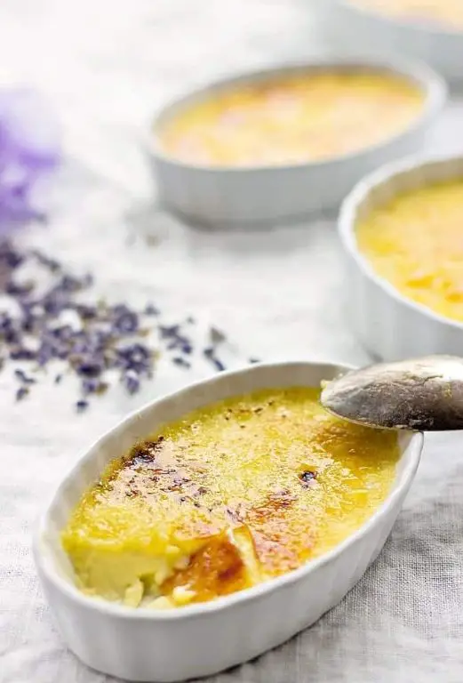 Pistachio Crème Brûlée with Lavender