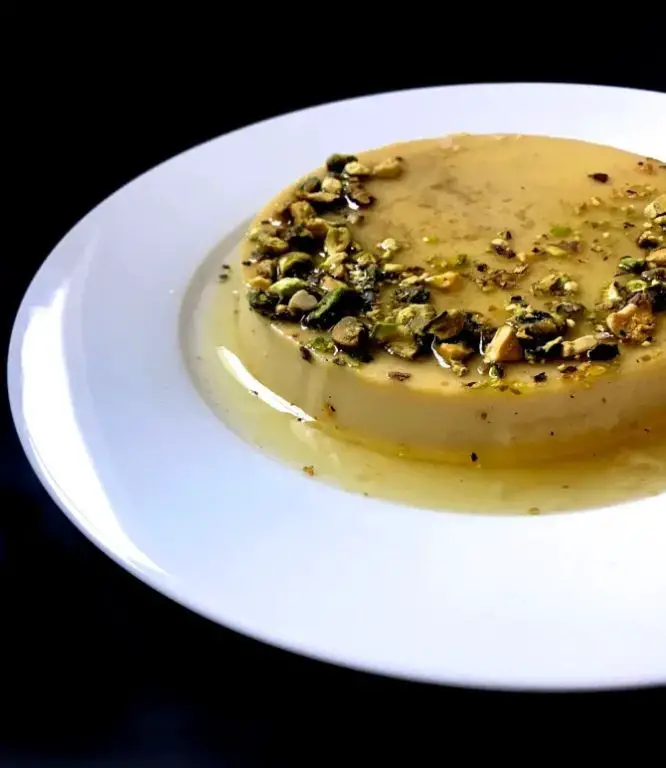 Pistachio Crusted Crème Caramel