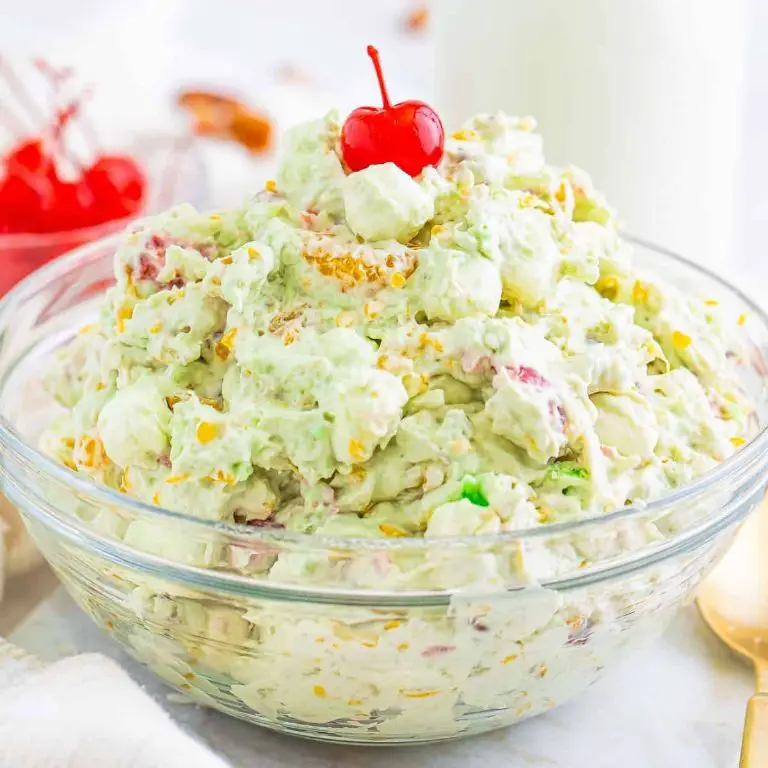 Pistachio Fluff Salad with Crushed Nuts