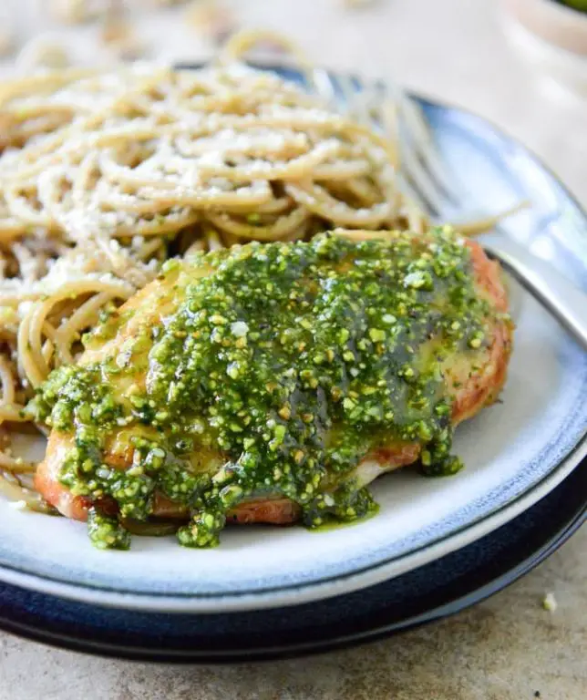 Pistachio Pesto Pasta with Grilled Chicken