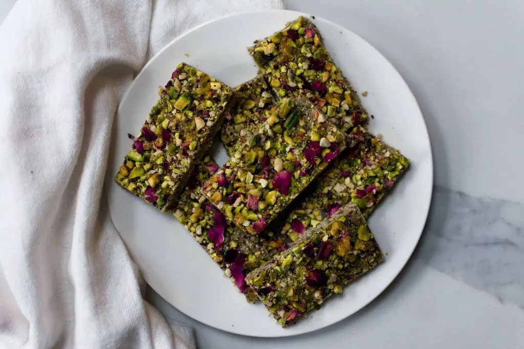 Pistachio Rose Chia Seed Bars