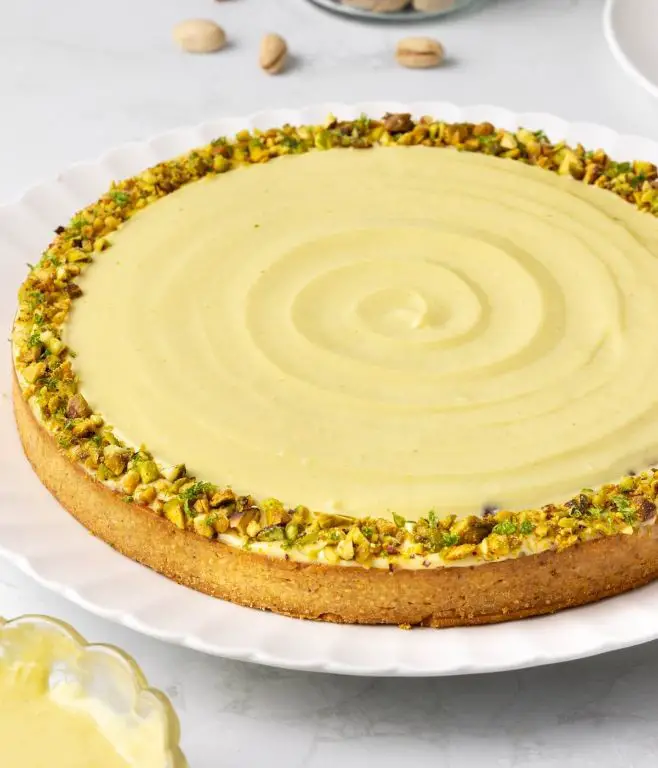Pistachio Topped Melk Tart