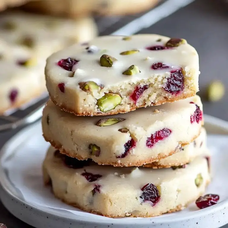 Pistachio and Cranberry Shortbread Cookies
