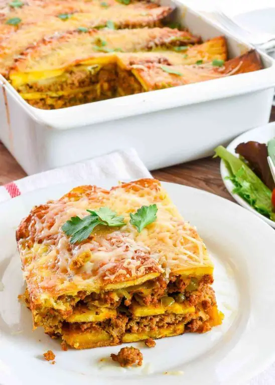Plantain Lasagna with Cheese