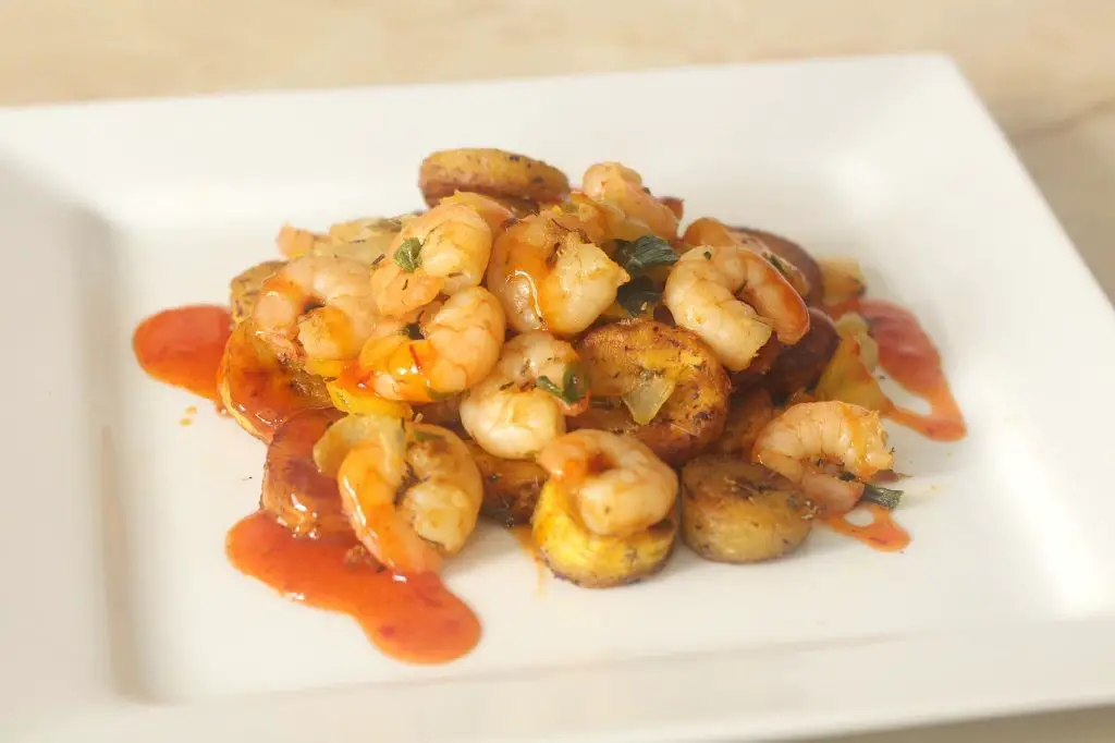 Plantain and Shrimp Stir-Fry