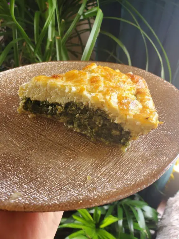 Plantain and Spinach Quiche