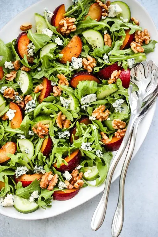 Plum Arugula Salad with Mint and Honey