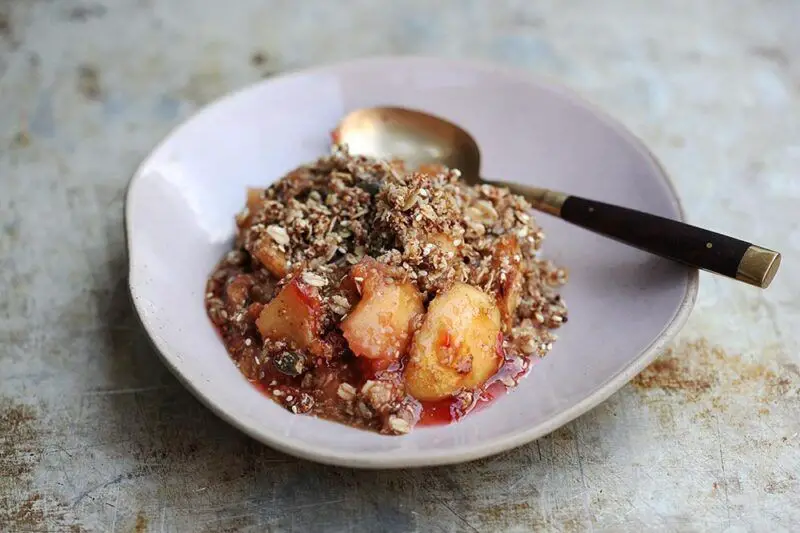 Plum Crumble with Vanilla Custard