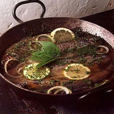 Poached Trout with Herb Butter