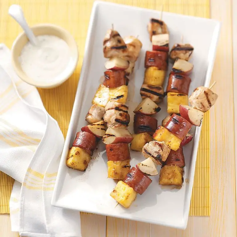 Polish Chicken and Kielbasa Skewers