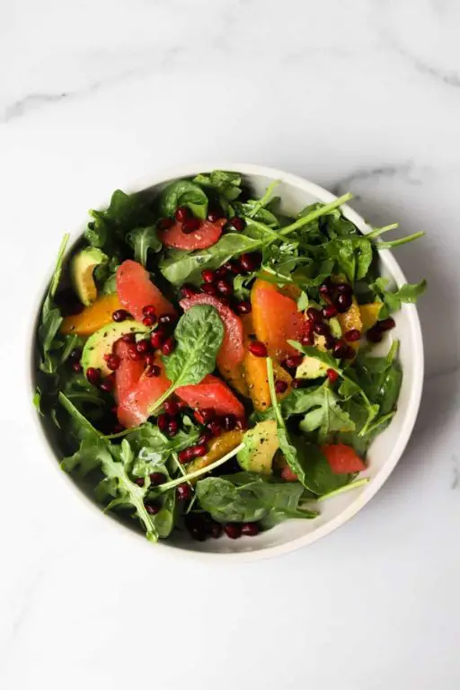 Pomegranate Arugula Salad with Citrus Dressing