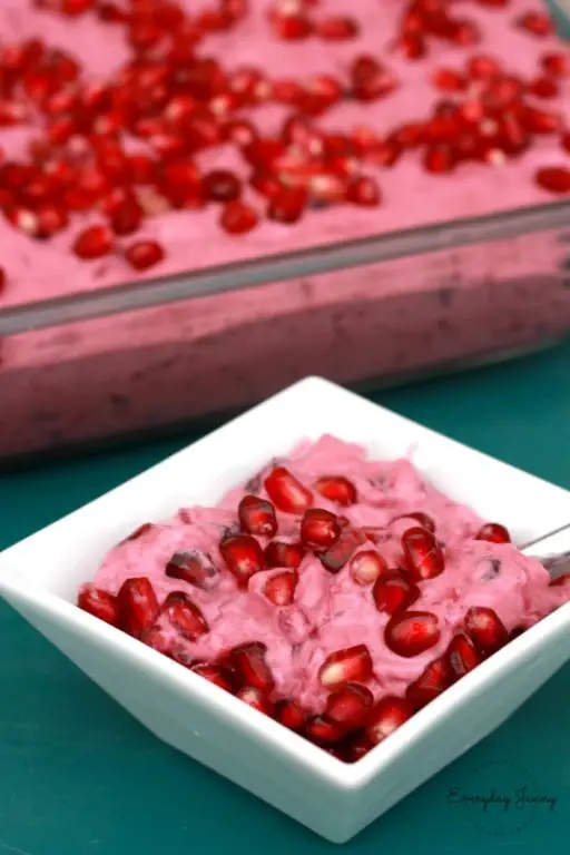 Pomegranate Jello Cool Whip Bowl