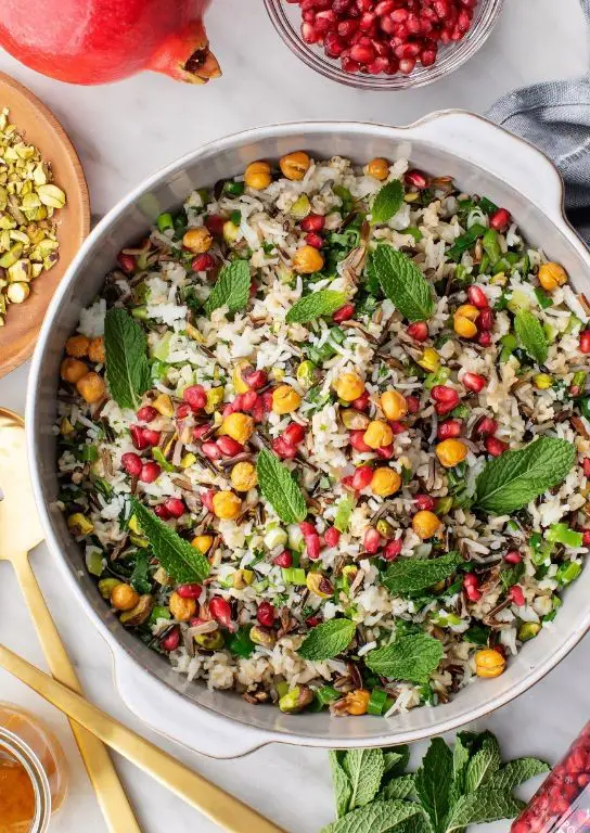 Pomegranate Wild Rice Salad with Mint
