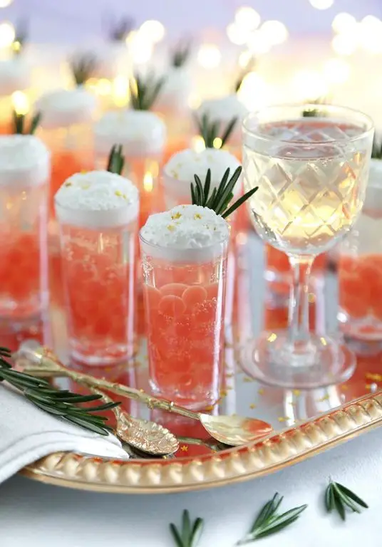 Pomegranate and Prosecco Jello Shots